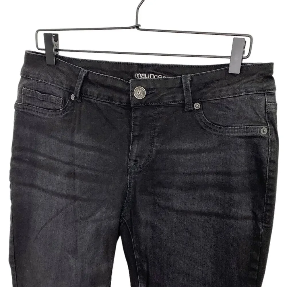 Maurices Womens Jeans Sz L-Short Black Stretch Jegging 30